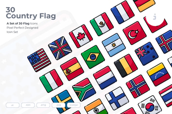 30 Country Flag Icons