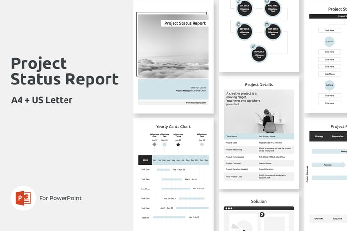 A4 Project Status Report Vertical PowerPoint