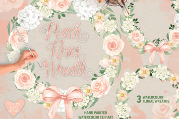 Peach Roses Wreath design