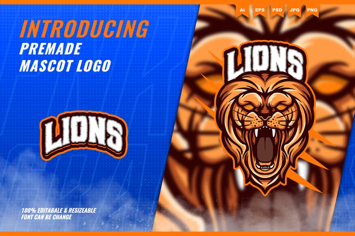 Roaring Lion - Mascot Esport Logo Template