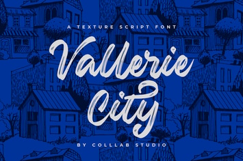 Vallerie City - A Textured Brush Font