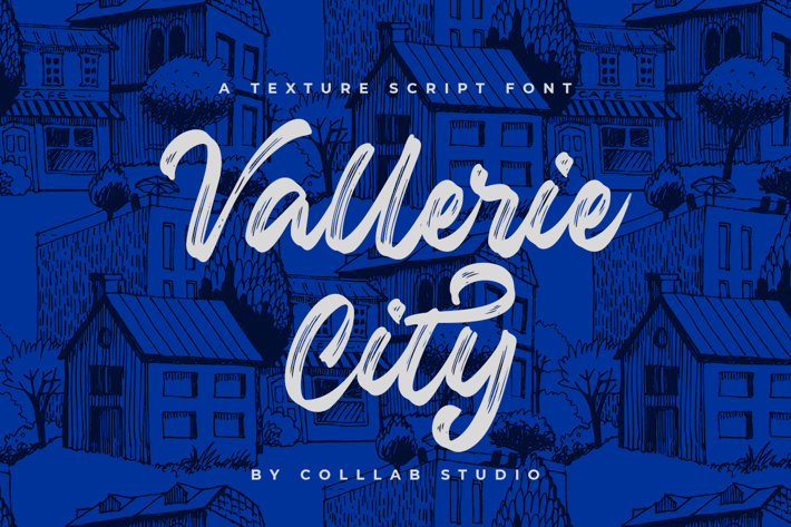 Vallerie City - A Textured Brush Font