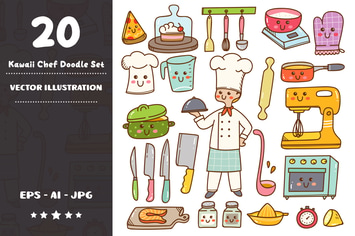 Kawaii Chef Doodle Set