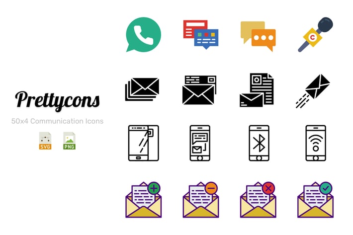 Prettycons - 200 Communication Icons Vol.1
