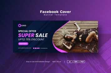 Modern Fashion Sale Facebook Cover Template