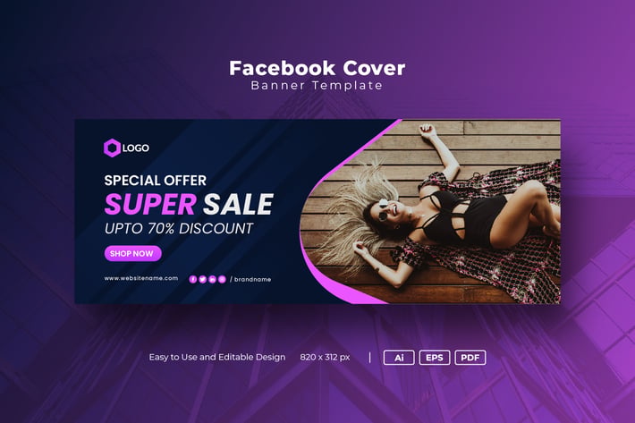 Modern Fashion Sale Facebook Cover Template