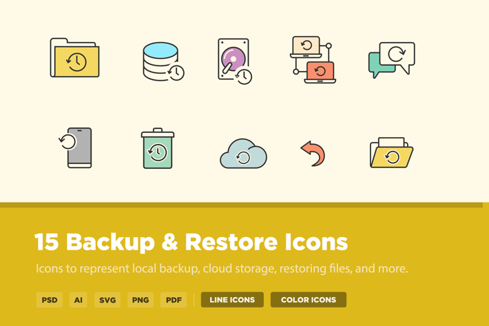 15 Backup & Restore Icons