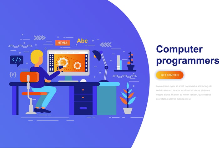 Computer Programmers Modern Flat Concept