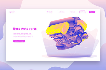 Autoparts Engine-Banner & Landing Page