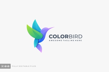 Bird Colorful Gradient Logo Template
