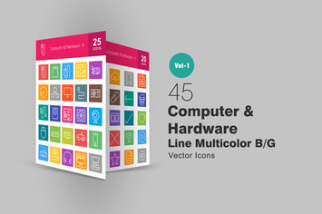 45 Computer Line Multicolor Icons