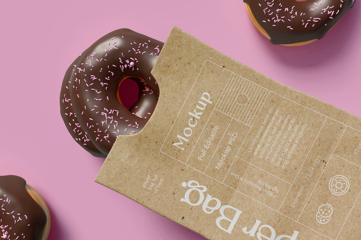 Bag And Donut Mockup