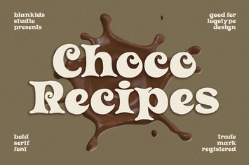 Choco Recipes a Bold Serif Font