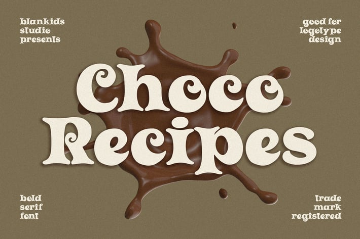 Choco Recipes a Bold Serif Font