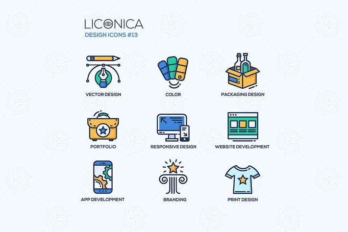 Designing - thin line design icons, pictograms