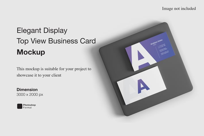 Elegant Display Top View Business Card Mockup