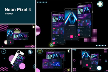 Neon Pixel 4 Mockup