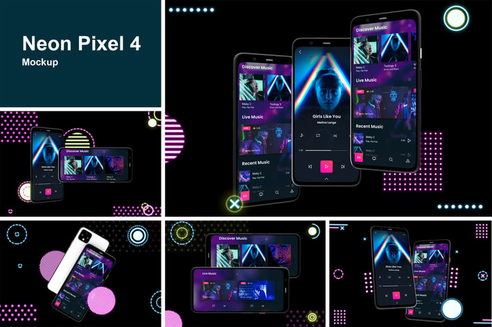 Neon Pixel 4 Mockup