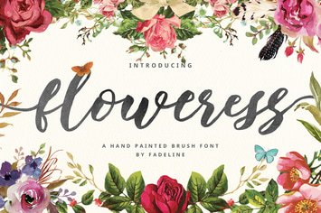 Floweress - Hand Painted Brush & WEBFONT