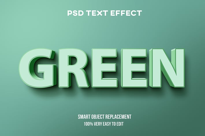 Pastel green text effect