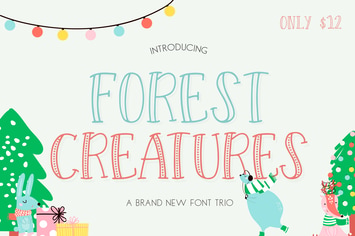 Forest Creatures Font Trio