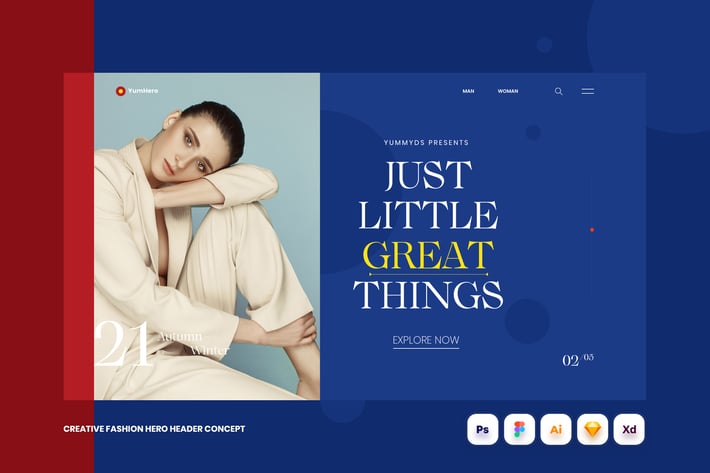 Creative Fashion Hero Header Concept