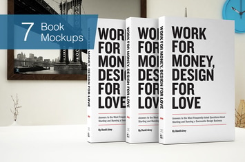 Book Mockup - 7 Poses