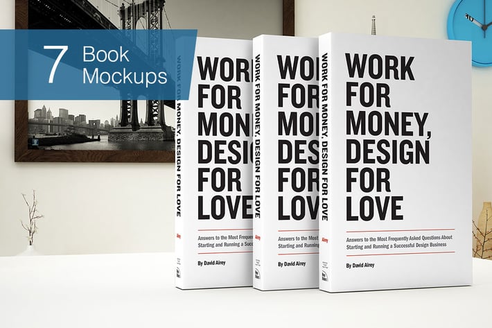 Book Mockup - 7 Poses
