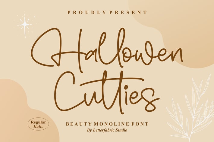 Hallowen Cutties Monoline Font