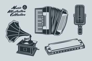 Music Vintage Illustration Collection