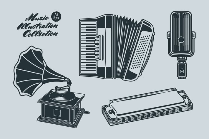 Music Vintage Illustration Collection