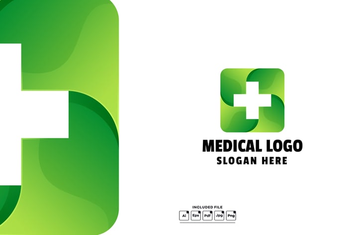 Abstract Medical Gradient Colorful Logo Template