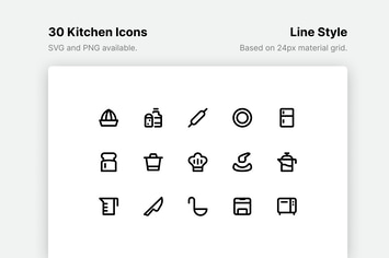 Kitchen Line Icons