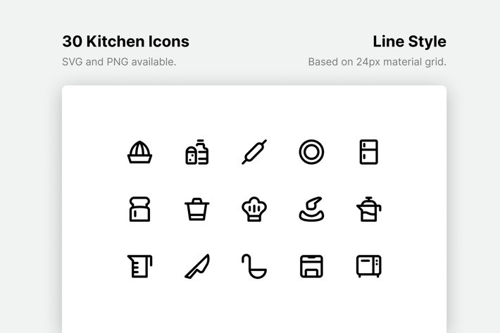 Kitchen Line Icons