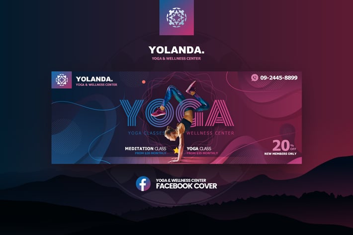 Yolanda-Yoga & Wellness Facebook Cover Template