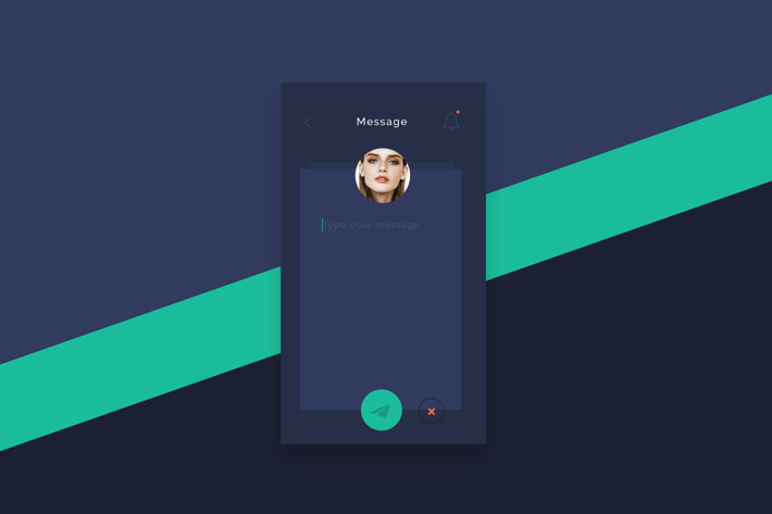 Flat Post Message App screen