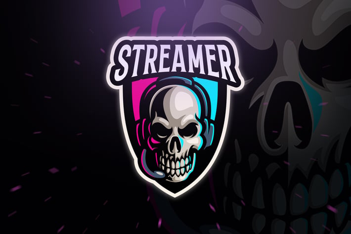 Skull Streamer Sport and Esport Logo Template