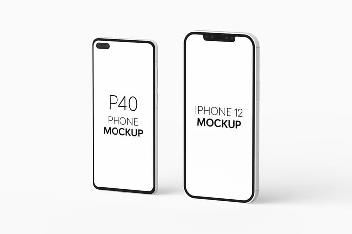 P40 Phone & iPhone 12 Mockup
