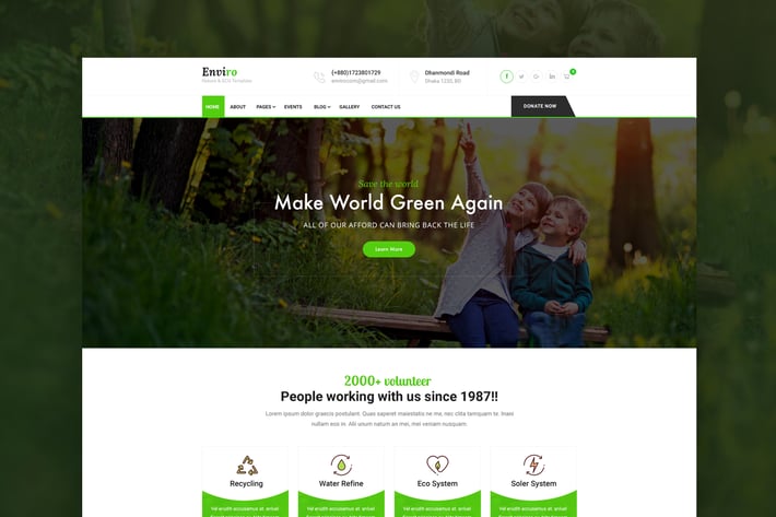 Enviro - Environment & Non-Profit PSD Template