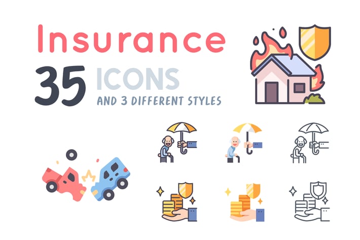 35 Insurance icon set