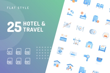 Hotel & Travel Flat Icons