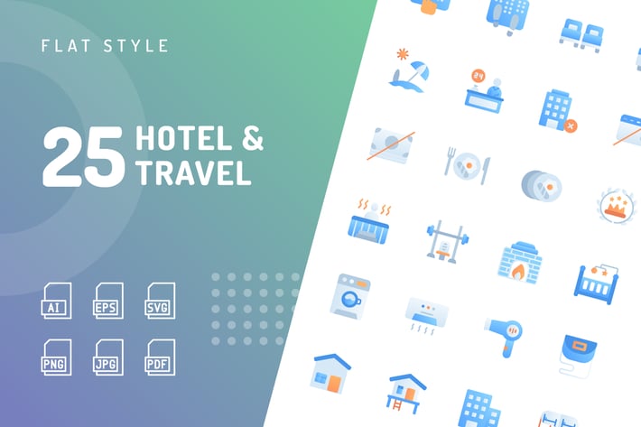 Hotel & Travel Flat Icons