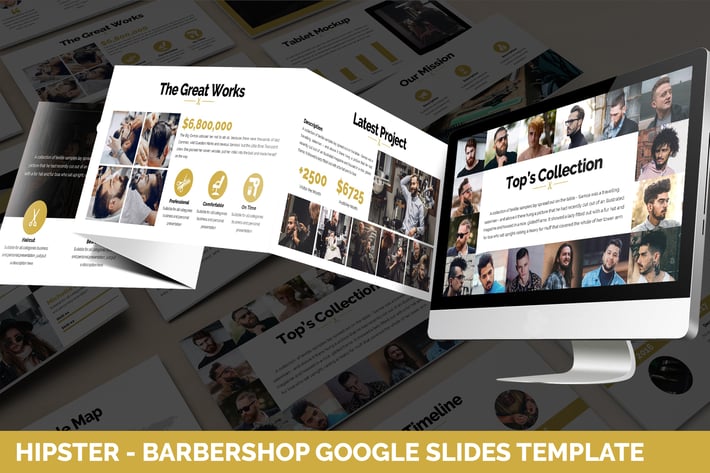 Hipster - Barbershop Google Slides Template
