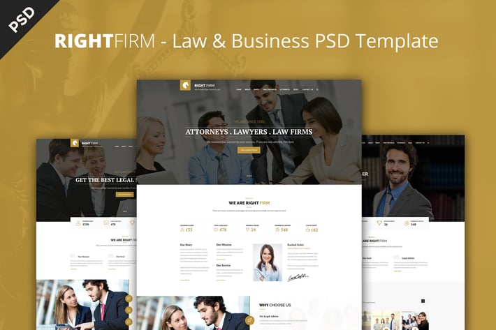 RIGHTFIRM - Law & Business PSD Template