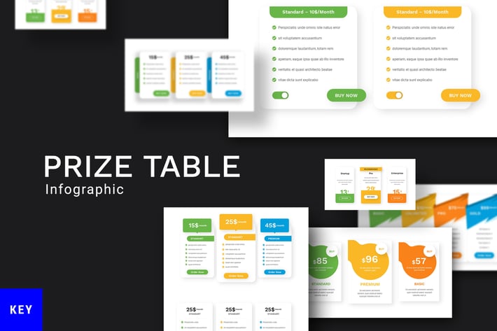 Various Price Table Keynote Template