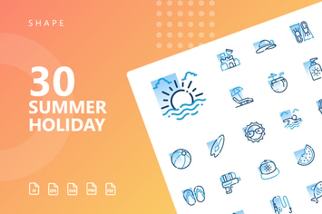 Summer Holiday Shape Icons