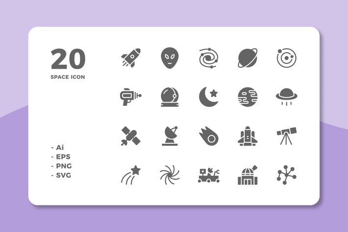 20 Space Icons (Solid)
