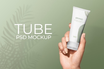 Skincare tube mockup box for beauty brand