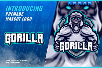 Angry Gorilla - Mascot Esport Logo Template