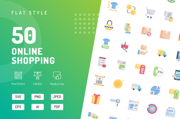Online Shopping Flat Icons